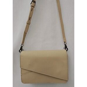 Botkier Handbag Medium Taupe Cream ‎ Crosstown Leather Hobo Bag Purse